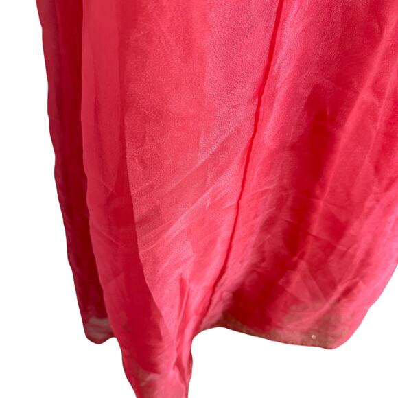 Blondie Nites 90s Y2K Organza Halter V-Neck Formal Prom Corset Back Dress 3 XS S - Picture 2 of 15